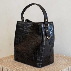 AOTA Elena Black Bucket Bag - Rachel Zoe Curateur - New